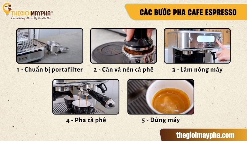 Cách pha cafe Espresso chuẩn vị