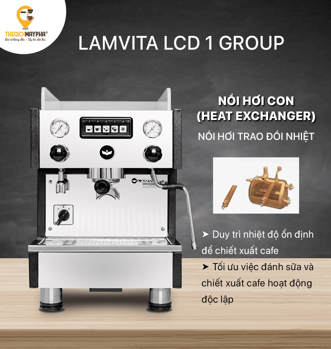 Máy pha cà phê LAMVITA LCD 1 GR