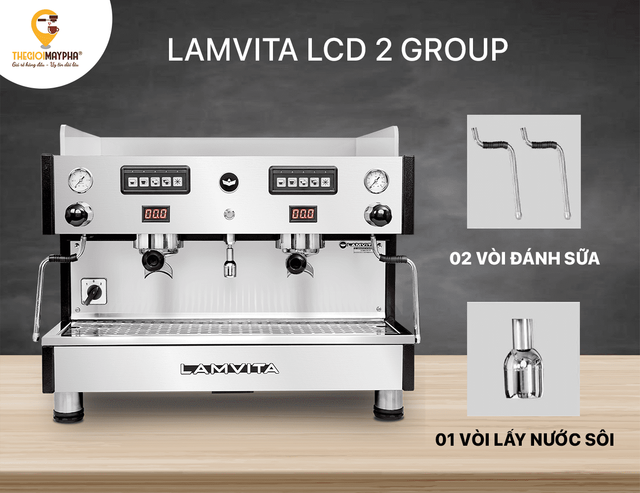 Máy pha cà phê Lamvita LCD 2 Group