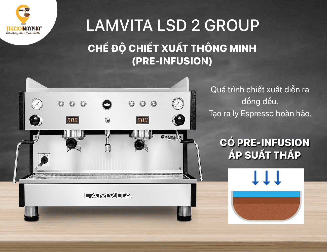 Máy pha cà phê Lamvita LSD 2 Group
