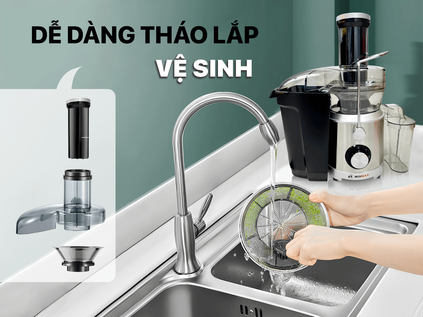 Dễ dàng tháo lắp vệ sinh