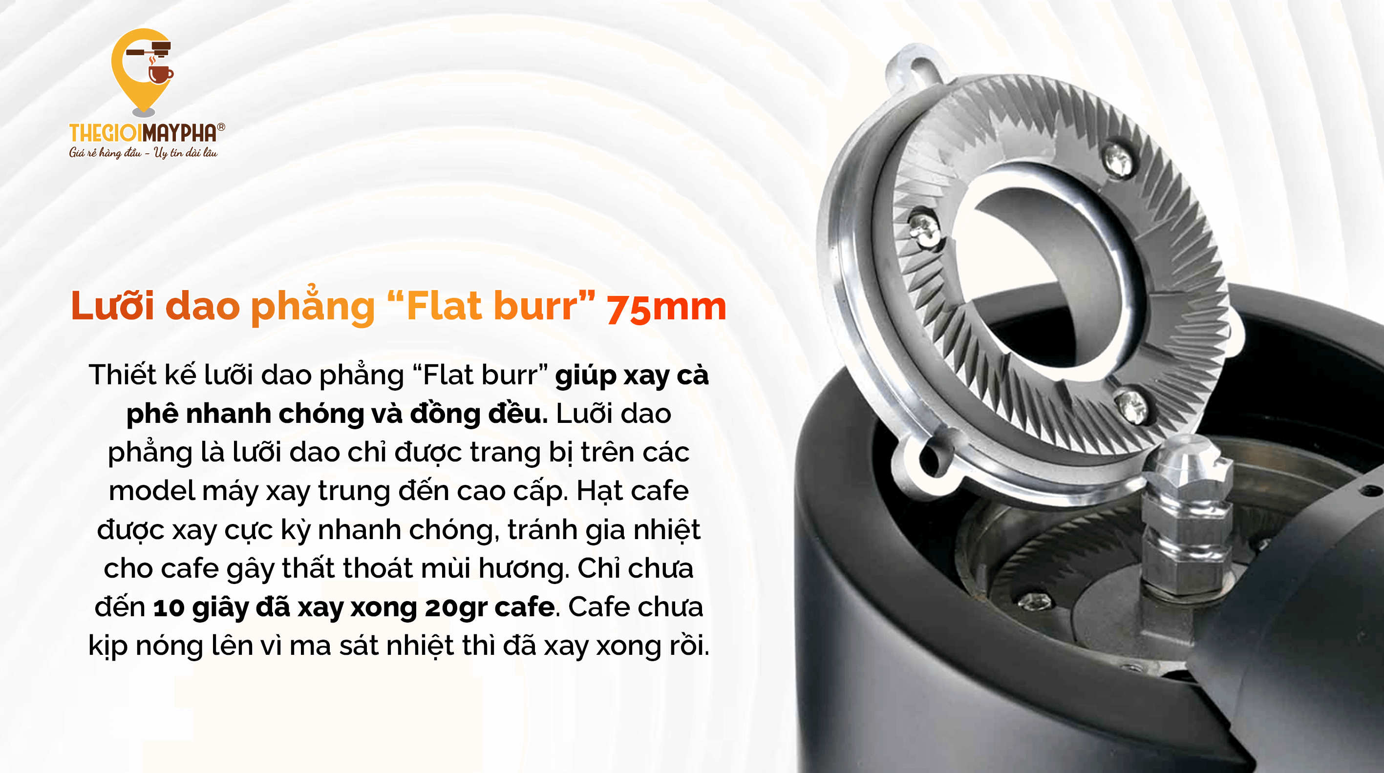 Lưỡi dao phẳng “flat burr” 75mm