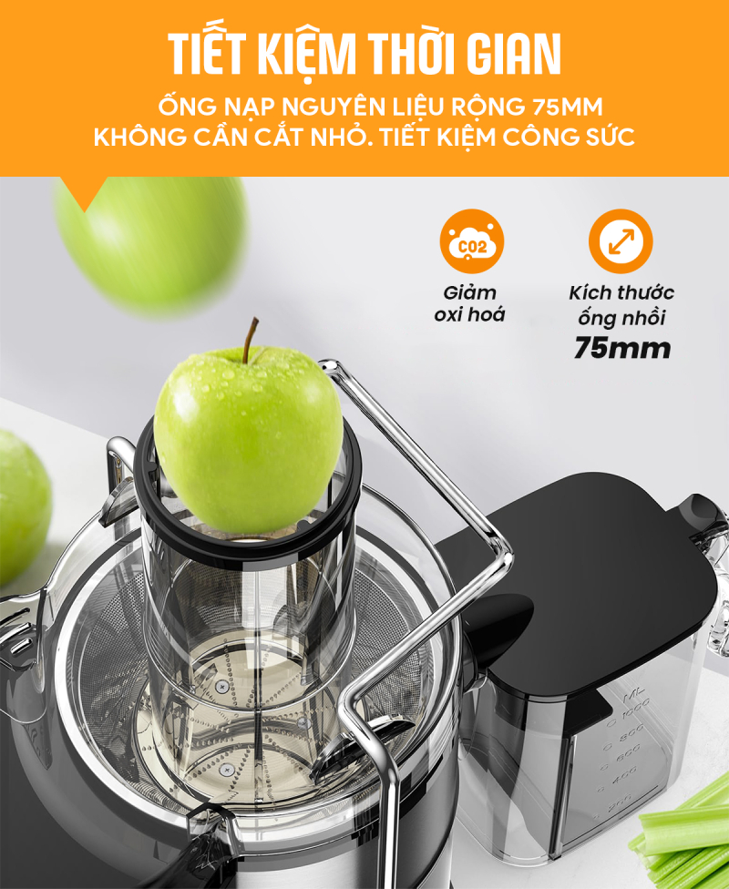 Máy ép nhanh trái cây công nghiệp MIXMAX 18 - Chuyên dùng cho quán nước ép 4 Máy Ép Nhanh Trái Cây MIXMAX 18 – Công Suất 1000W, 3 Chế Độ Cho Quán Nước Ép