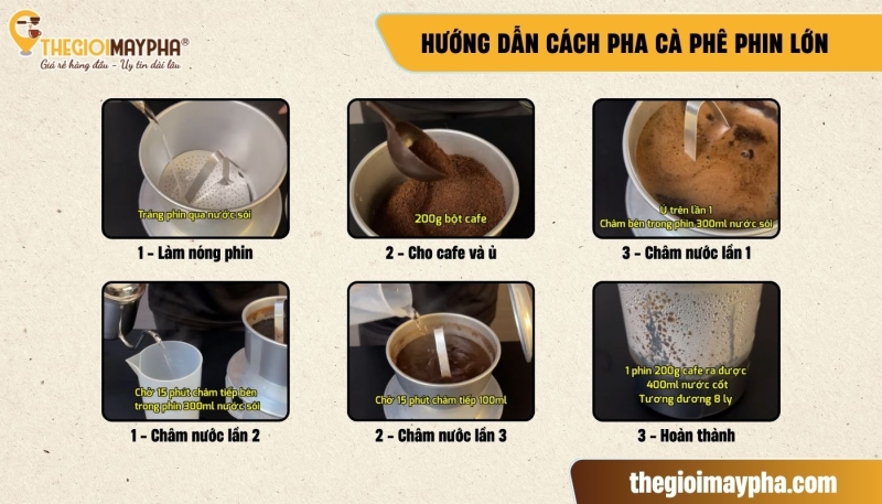 Cách pha cafe phin lớn ngon