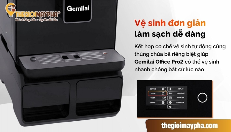 Máy pha cà phê Gemilai Office Pro 2 -Thương hiệu được ưa chộng nhất dành cho văn phòng 7 Hỗ trợ vệ sinh đơn giản