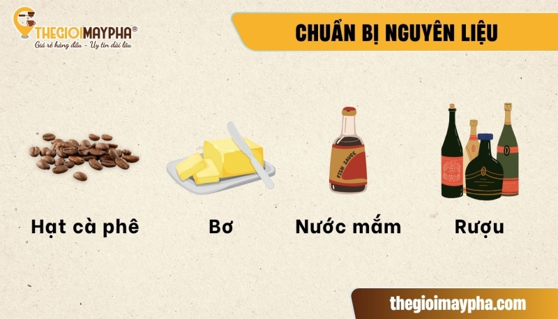 Nguyên liệu thực hiện cách rang cà phê thủ công tại nhà