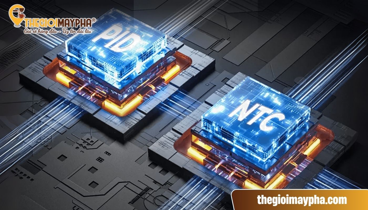 Máy pha caphe Gemilai S-3200B có hệ thống PID cảm biến 
