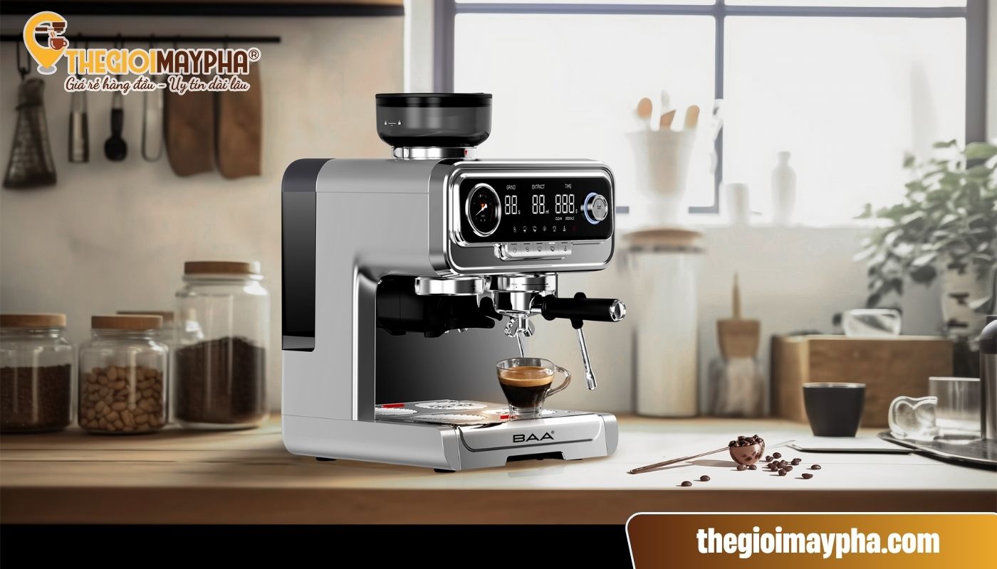 Máy pha cà phê BAA 969 - Thương hiệu tín nhiệm hàng đầu Châu Á 2 Máy pha coffee BAA 969 nổi bật với thiết kế hiện đại và chất liệu bền bỉ