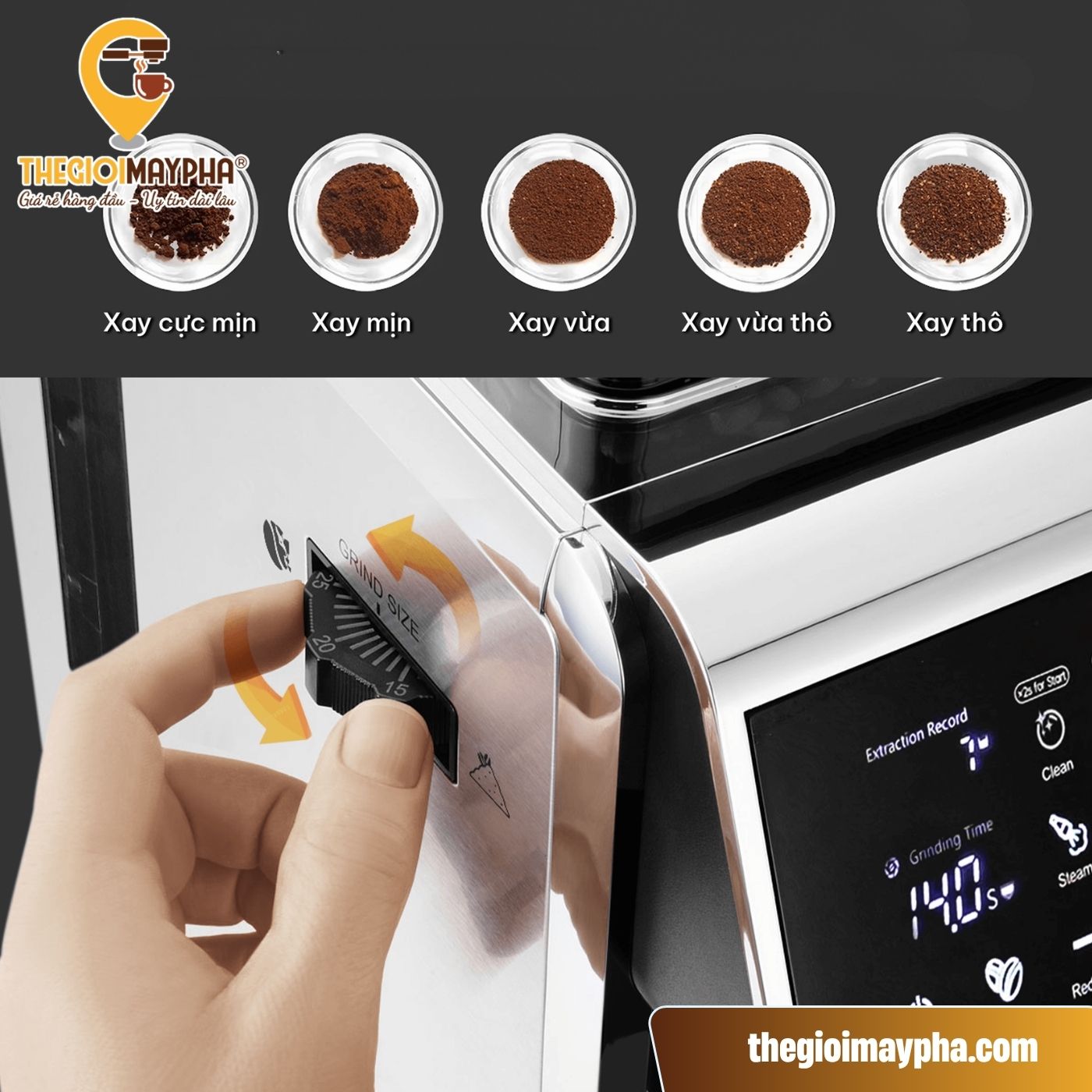 Tùy chỉnh độ mịn cho mọi phong cách pha chế với 30 cấp độ xay linh hoạt