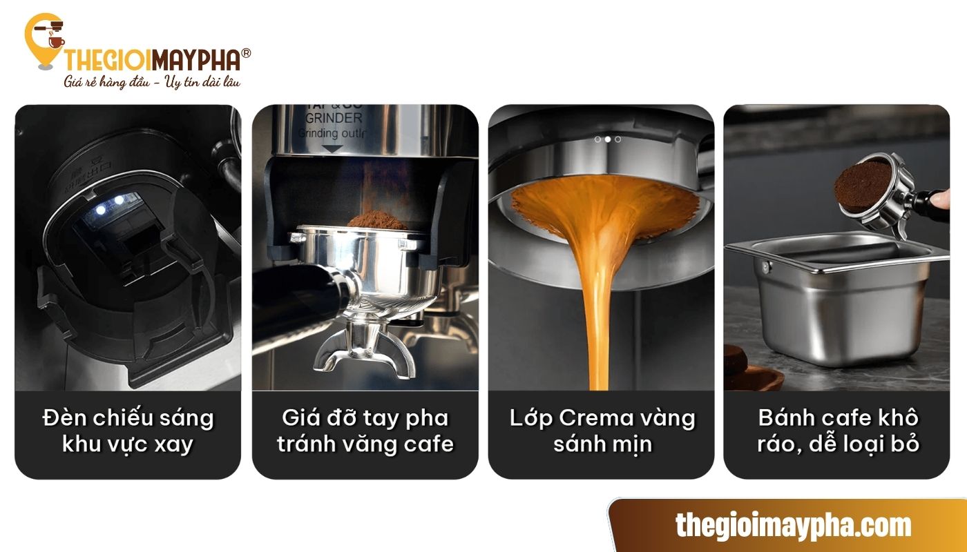 Máy pha coffee Gemilai S-3200B ộ nồi hơi kép 