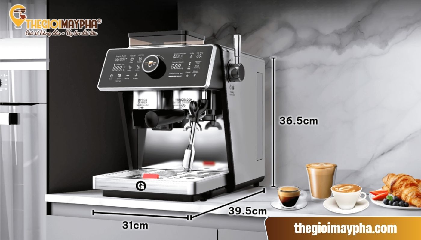 Kích thước thiết bị pha caphe Gemilai S-3200B
