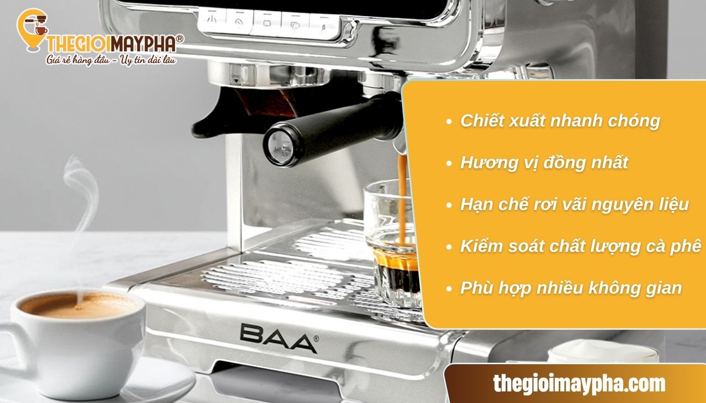 Ưu điểm của cafe pha máy
