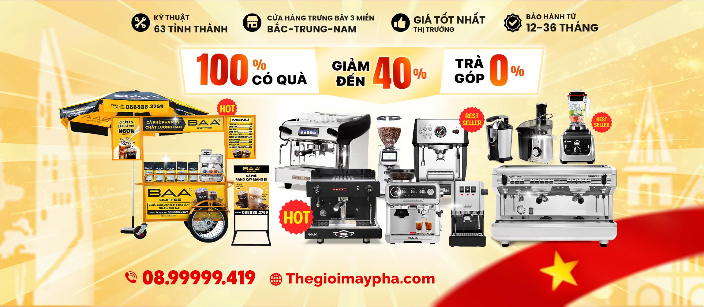 Ưu đãi khi mua máy pha cà phê tại Thế Giới Máy Pha