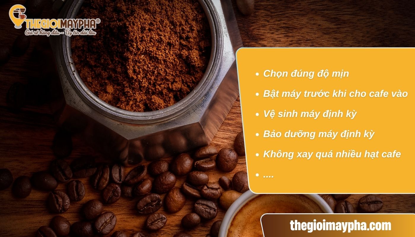 Lưu ý cần biết khi thực hiện theo cách sử dụng máy xay cà phê