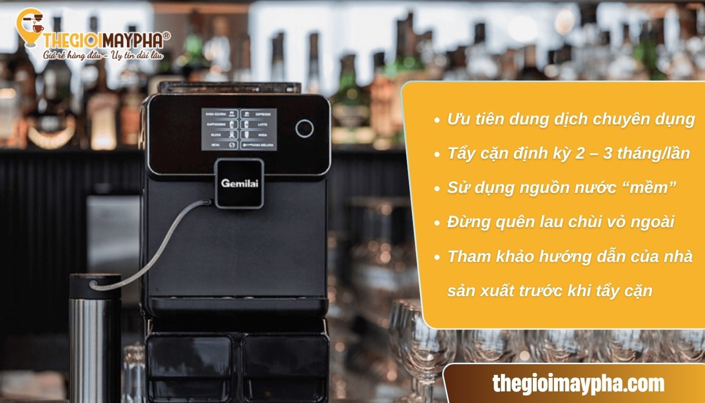 Lưu ý khi tẩy cặn máy pha cà phê