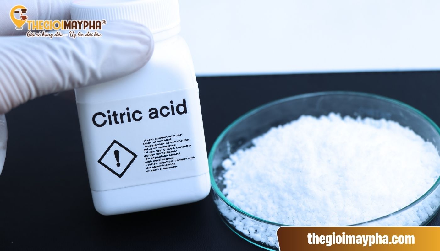 Sử dụng axit citric để tẩy cặn máy pha