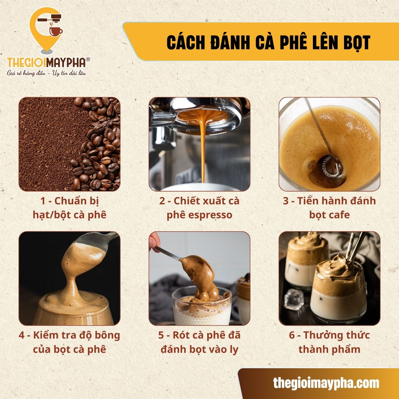 Hướng dẫn cách đánh cà phê lên bọt