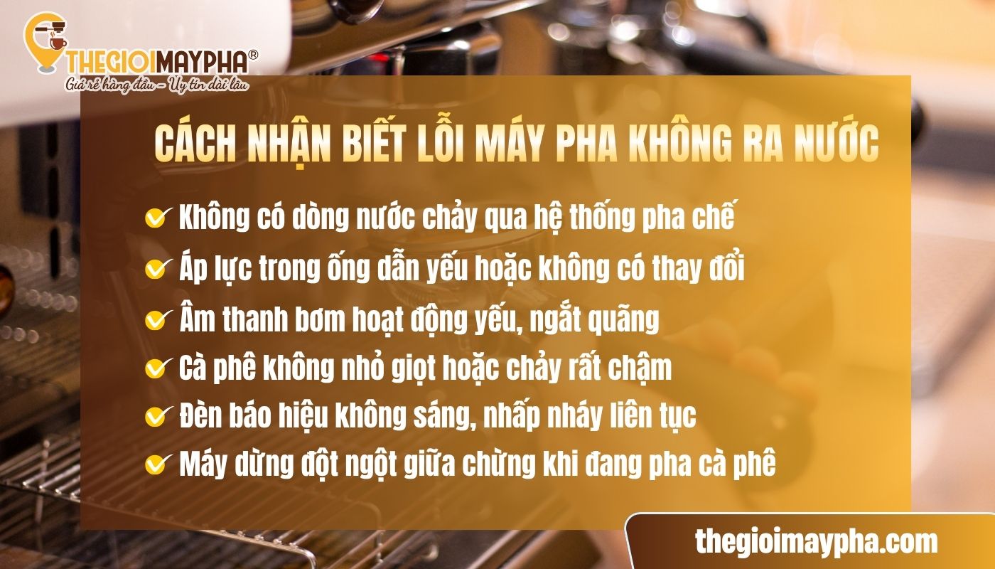 Những dấu hiệu nhận biết lỗi máy pha cà phê không ra nước
