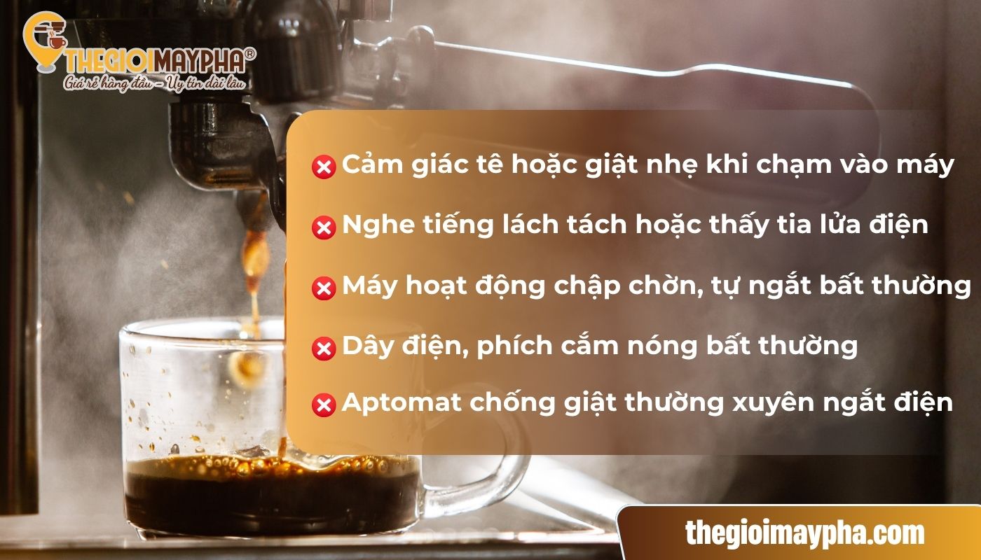 Dấu hiệu nhận biết máy pha coffee rò điện