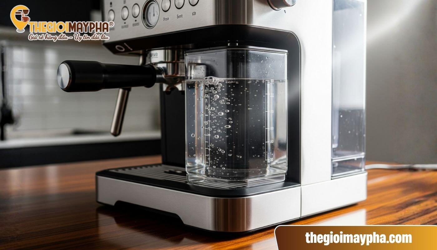 Kiểm tra bình chứa hoặc nguồn cấp nước để khắc phục lỗi máy cafe không lên nước
