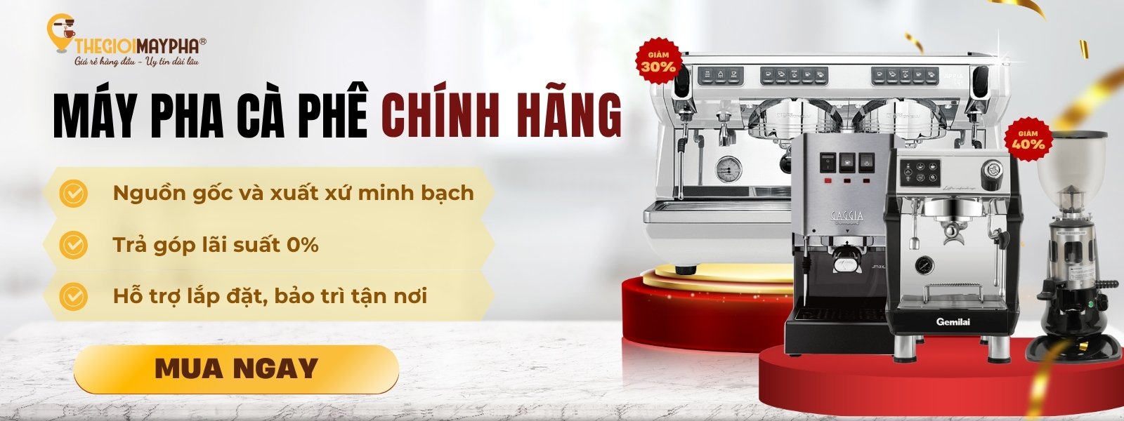 Mua máy pha cà phê chính hãng, giá tốt tại Thế Giới Máy Pha