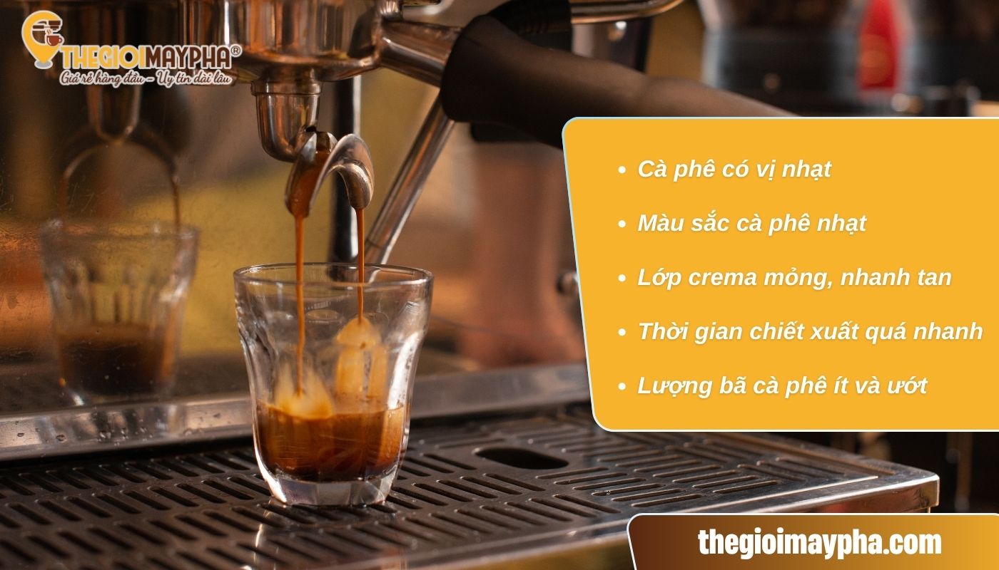 Dấu hiệu báo máy pha cà phê bị loãng Dấu hiệu báo máy pha cà phê bị loãng