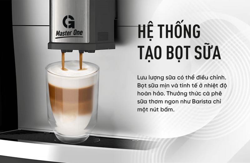 Máy Pha Cà Phê Tự Động Số 1 Gemilai Master One - Thiết kế cho doanh nghiệp, bền bỉ cho vận hành 8 Hệ thống tạo bọt của máy pha cà phê tự động Gemilai Master One