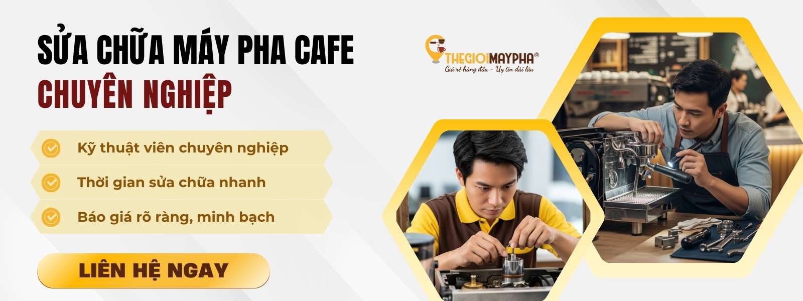 Liên hệ Thế Giới Máy Pha để được sửa chữa máy pha cafe toàn diện