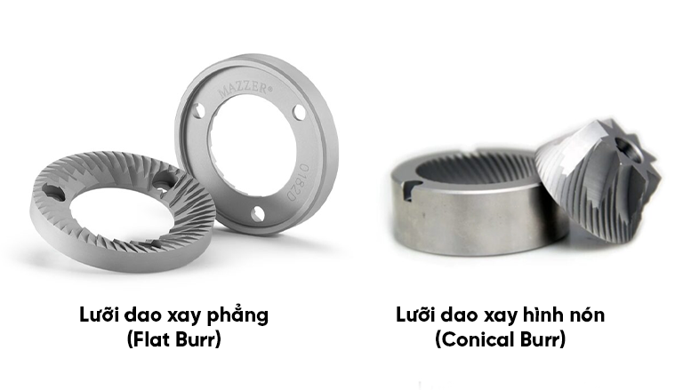 Máy xay cà phê nên chọn loại xay phẳng hay xay côn? 1 máy xay cà phê xay phảng và xay côn là gì