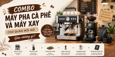 Combo máy pha cà phê và máy xay cho quán mới mở gồm những gì?