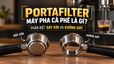 Portafilter máy pha cà phê là gì? Phân biệt đáy kín và không đáy