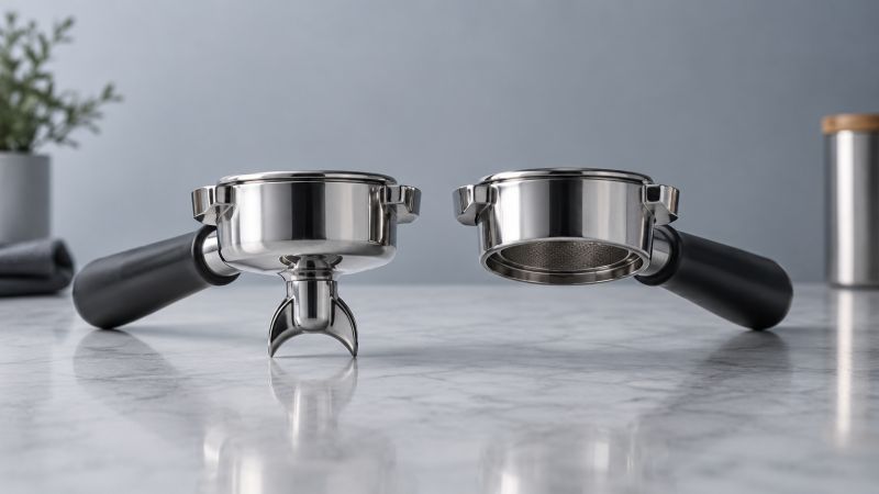 Portafilter máy pha cà phê là gì? Phân biệt đáy kín và không đáy 2 Portafilter máy pha cà phê là gì? Phân biệt portafilter đáy kín và đáy không đáy
