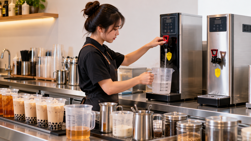 Máy đun nước nóng tự động bao nhiêu lít là đủ cho quán trà sữa, cà phê? 2 Máy Đun Nước Nóng Tự Động Bao Nhiêu Lít Là Đủ Cho Quán?